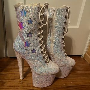 YRU Mya Star Glitter Platform Pole Shoes
